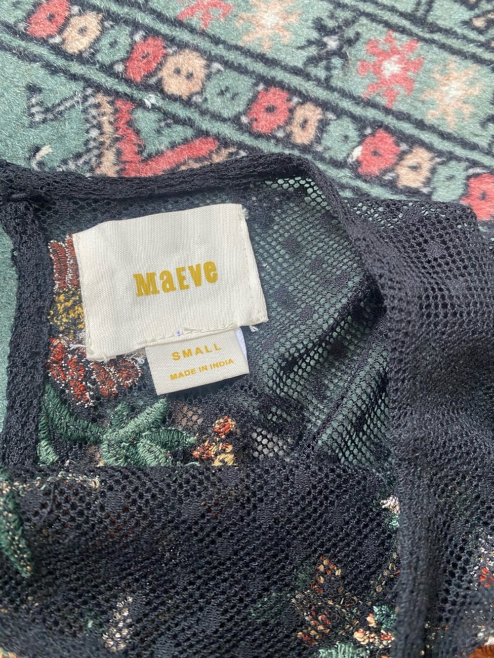 Anthropologie Maeve Cadiz embroidered mesh top - Picture 7 of 15